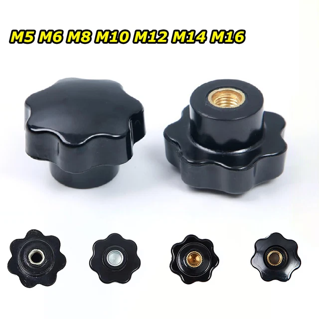 Tuercas para pulgar de baquelita M5-M16 plástico 7 estrellas tuerca de sujeción perno tornillo mango de máquina