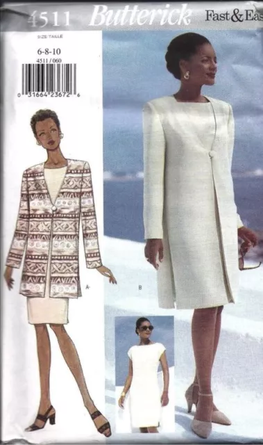 4511 UNCUT Vintage Butterick Pattern Misses Jacket Dress SEWING Career OOP SEW