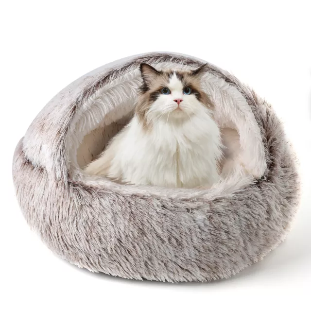 CATISM Pet Dog Cat Bed Plush Cotton Fluffy Soft Removable Cover Machine Washable