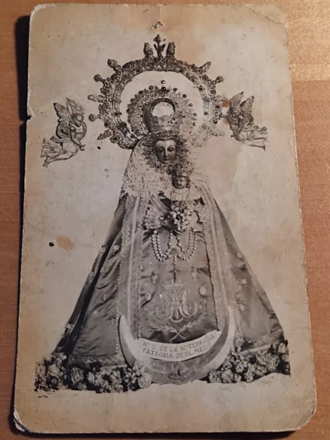 Olmedo Virgen Soterraña 1910 Aprx Foto Postal Muy Sobada Original 13,5 X 8,4 Cm