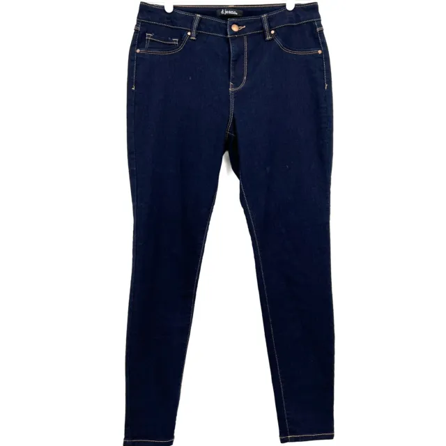 D. Jeans Women's Skinny Stretch Mid Rise Blue Jeans Size 8   (W30"xL28")