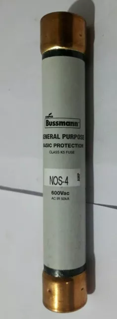 Cooper Bussmann Fusible NOS-4 Usage Général Basique Protecteur 600Vac Classe K5