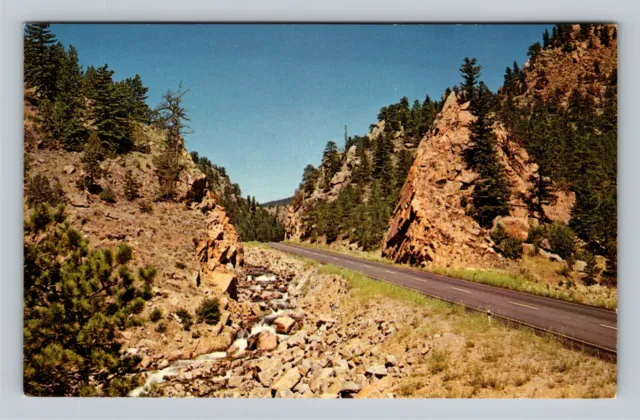 Vrain Canyon, Scenic Road Rocky Mountain National Park Vintage Colorado Postcard