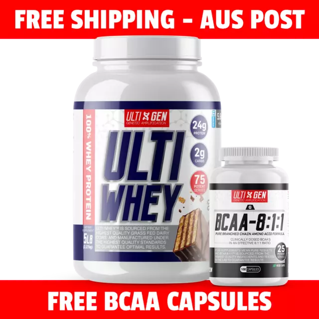 ULTI-GEN 100% WHEY PROTEIN | 2.27KG 75 SERVES + FREE BCAA Capsule - ULTI WHEY