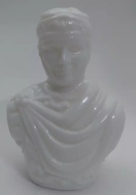 Vintage Avon Milk Glass. Roman Centurion Soldier - cap and stem missing