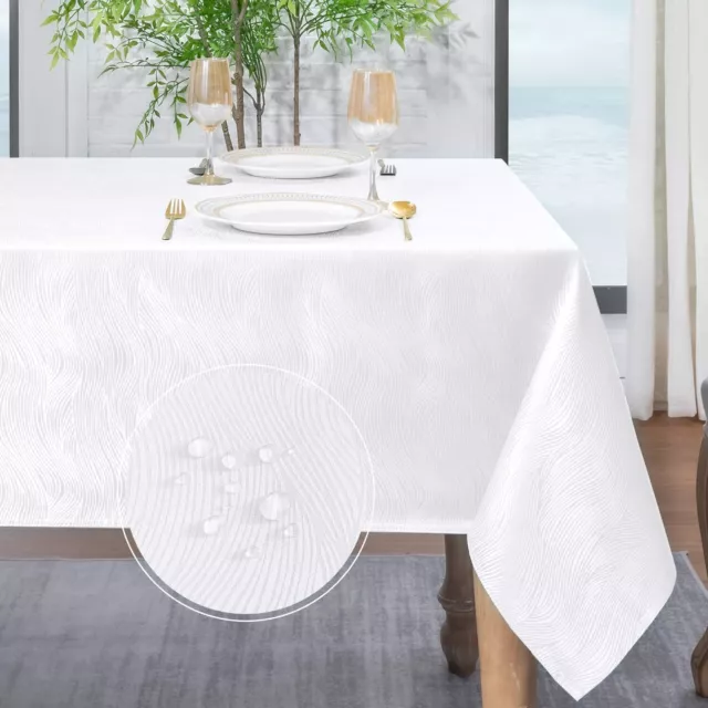 9 colors 12 sizes Jacquard  Rectangle Tablecloth Waterproof & Stain Resistant US