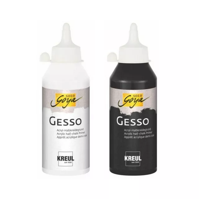 (€23,96/l) 250 ml SOLO GOYA Gesso Grundierung schwarz/weiß Ölfarben Acrylfarben