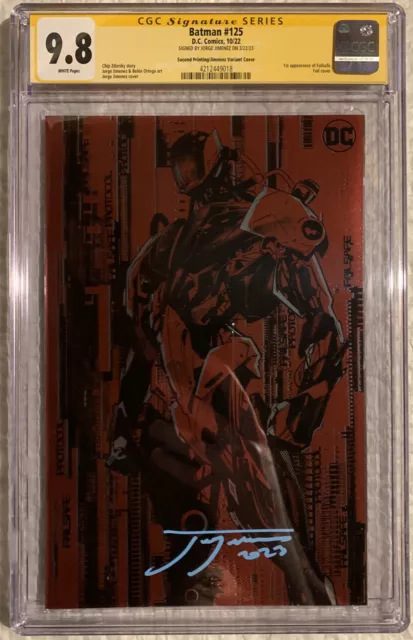 1ST FAILSAFE Batman #125 SIGNED 1:25 2ND PRINT FOIL Jimenez Variant CGC 9.8 NM/M