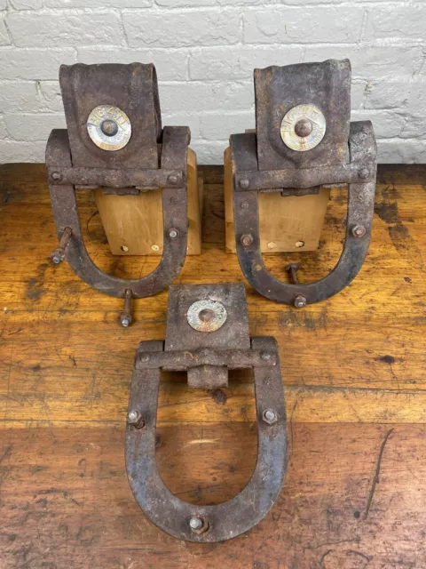 3 C.1920 Barn Door Rollers ~ Work Properly, No Damage, Authentic Maine Barn Used