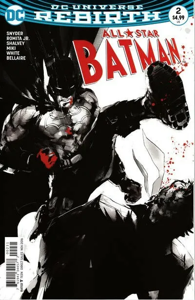 All-Star Batman #2 (2016) Jock Variant Cover, Snyder, Romita, Dc, Nm