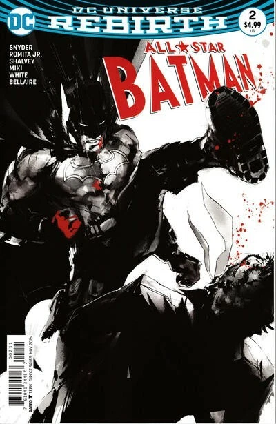 All-Star Batman #2 (2016) Jock Variant Cover, Snyder, Romita, Dc, Nm