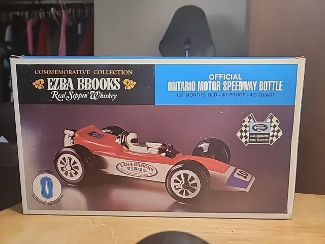 1970 Ezra Brooks Race Car #10 Indy Califor.Liquor Decanter Heritage Empty W/Box