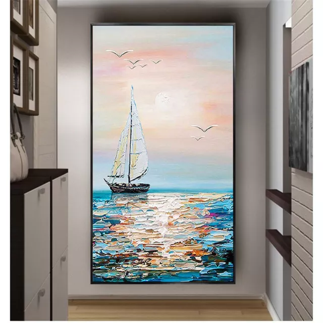 Handmade Seascape Oil Painting On Canvas Wall Art Living Room Decor Canvas Art