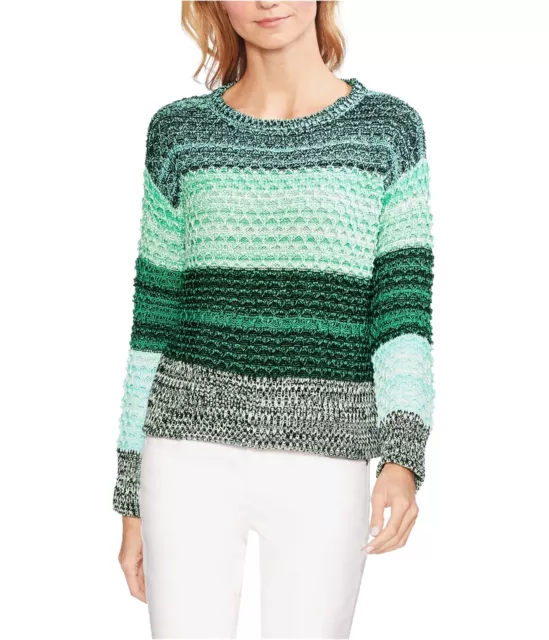 Vince Camuto Womens Striped Colorblock Pullover Sweater, Green, Medium