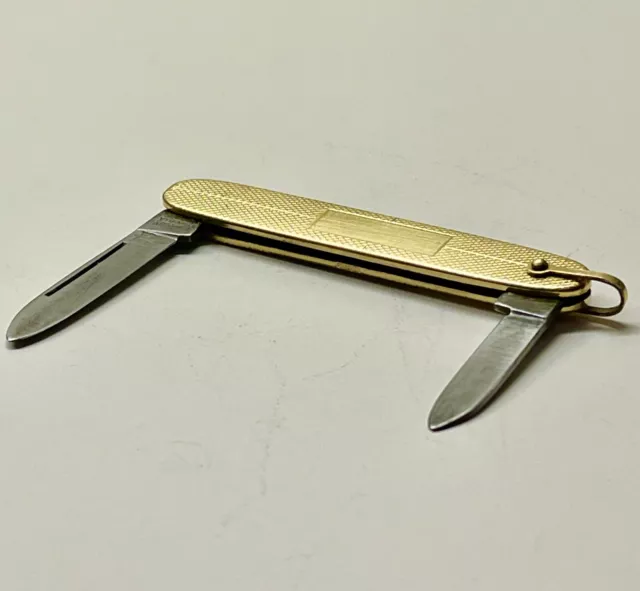 Vintage IMPERIAL PROV. RI  -- 2-Blade GOLD GENTLEMAN'S  Knife  -- Made 1956-1988 3