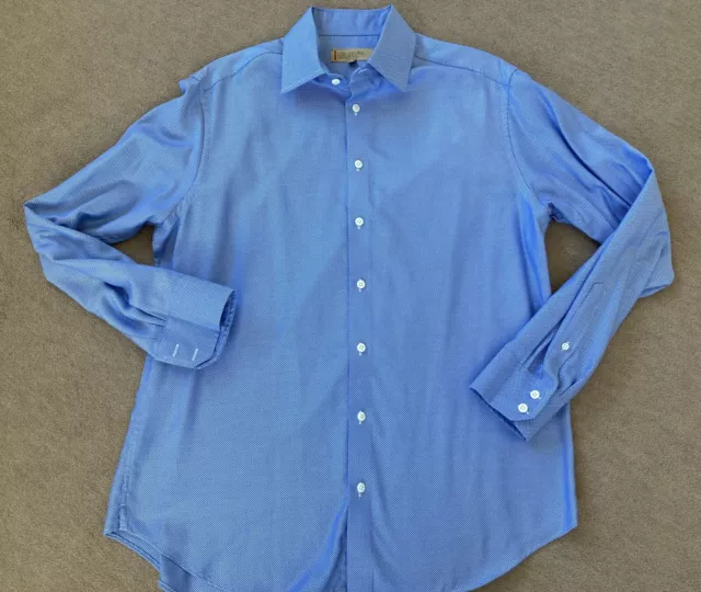 M&S Mens Collezione Smart, Work, Office Blue Long Sleeve Shirt size L