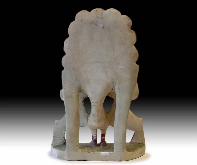 19th Century Burmese Amitabha Buddha On Peacock Marble Stone Shrine 5