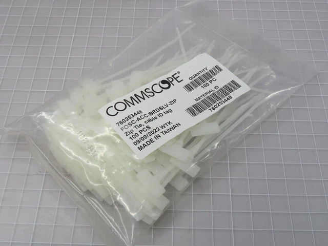 Lot of 20000 Commscope FOSC-ACC-BRDSLV-ZIP Zip Tie Cable ID Tags T206126