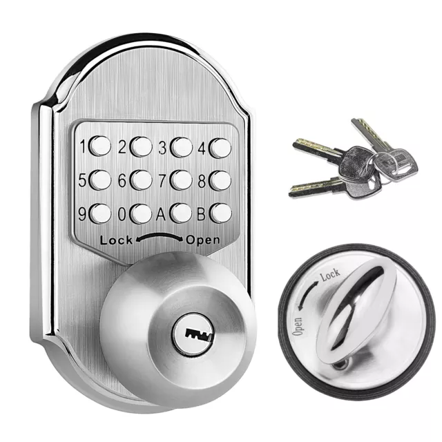 Keyless Mechanical Door Lock Digital Code Entry Combination Security Deadbolt