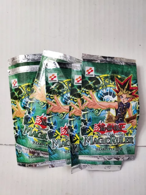 Yugioh MRL Magic Ruler EMPTY Pack Wrappers Vintage Original Logo NO Cards x6