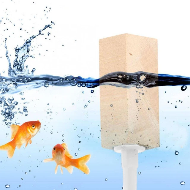 Wooden Air Stone Diffuser Marine Aquarium AIR BUBBLES Wood Tank Fish O9L1