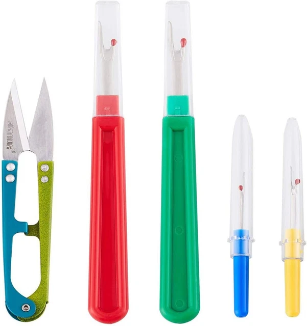 5 Pieces Colorful Seam Ripper Assortment Thread Remover Kit 2 Big 2 Small Rippe