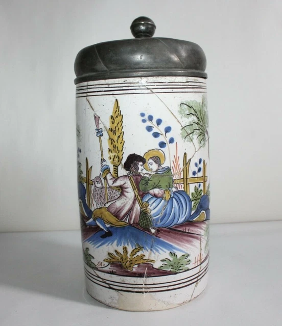 VERY OLD 18TH Century Earthenware Beer Mug, Germany, or East 194.38