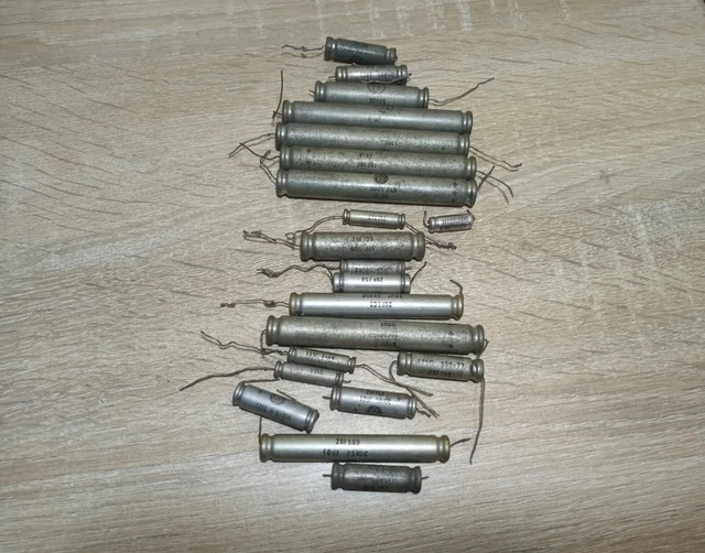 Lot of 21 Used General Electric Axial Capacitors USA