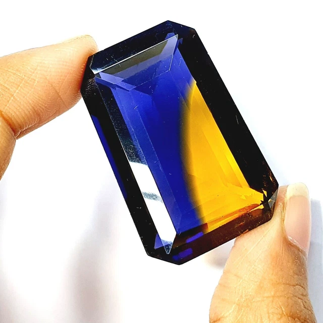 Certified Bi-color Ametrine 101 Ct Fancy Shape Faceted Cut Loose Gemstone D169