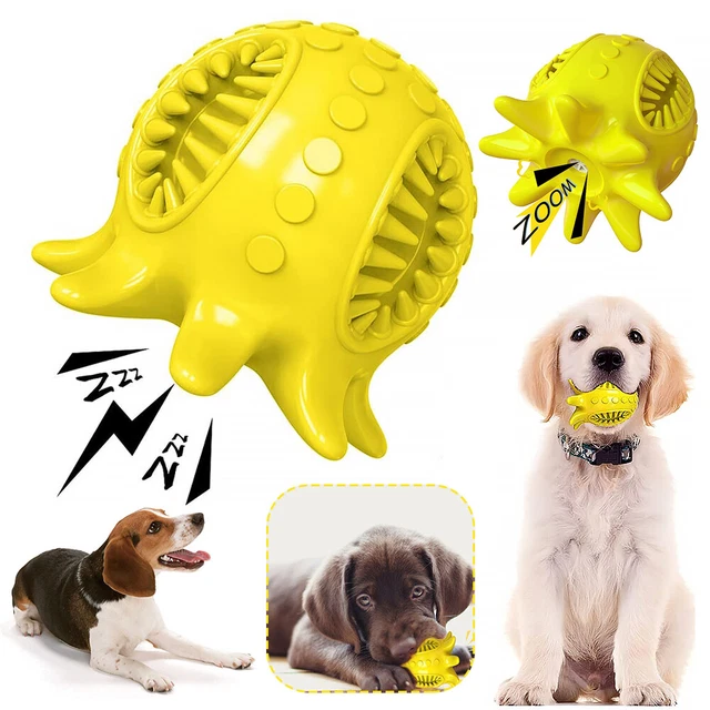 New Squeaky Dog Tooth Cleaning Chew Ball Durable Rubber Tough Toys For Dogs US