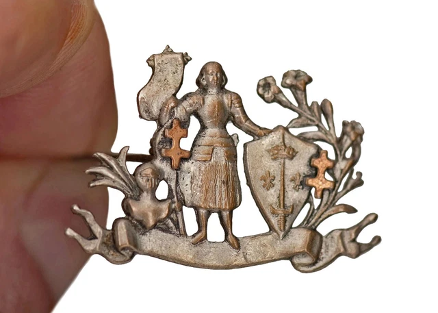 Broche Ancienne Jeanne D'Arc – Plaqué Argent, Très Bon état, Vintage