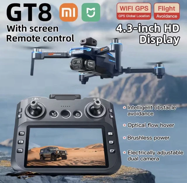 2 Piles Gris - Drone Quadricoptère Pliable À Grand Angle, Caméra App Fpv, X Pro, Course Gps
