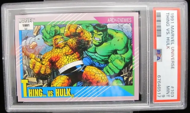 1991 Impel Marvel Universe Series 2 Thing VS Hulk #103 PSA 9 Avengers FF4 MCU
