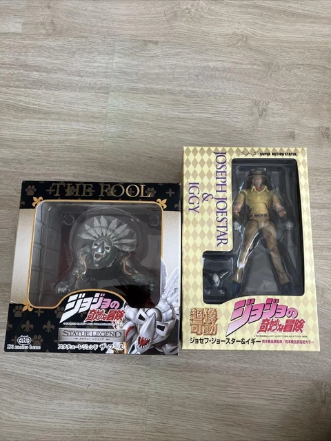Statua Jojo Super Action Josef Joestar & Iggy + Statua Legenda Der Fool G34800