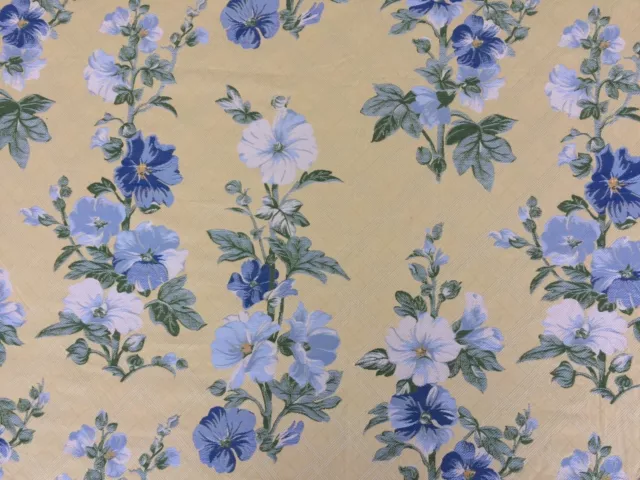 LEE JOFA Floral Bouquet yellow blue green cotton woven embroidered 1+ yards new