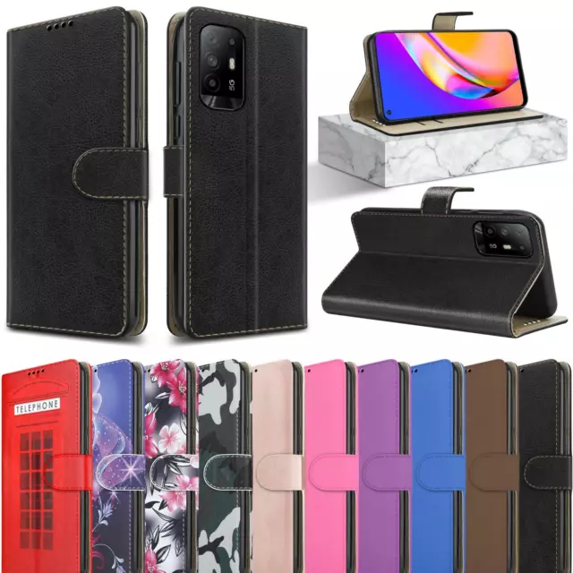 For OPPO A94 5G Case, Slim Leather Wallet Magnetic Flip Stand Luxury Phone Cover