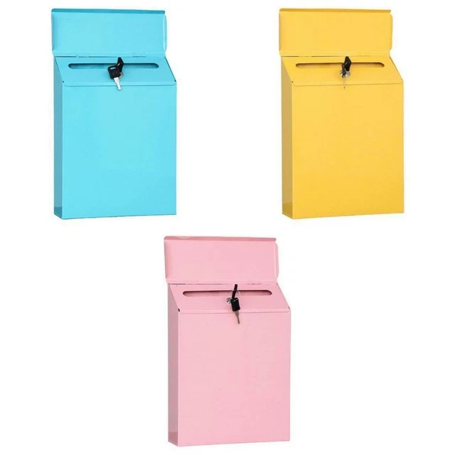3pcs Art Vertical Boîte Aux Lettres Drop Box Key Paperasserie Postbox Porch