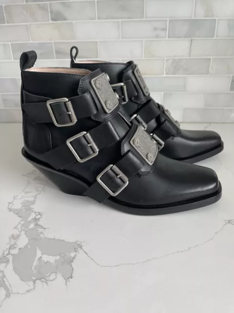 Diesel black leather booties EU 39