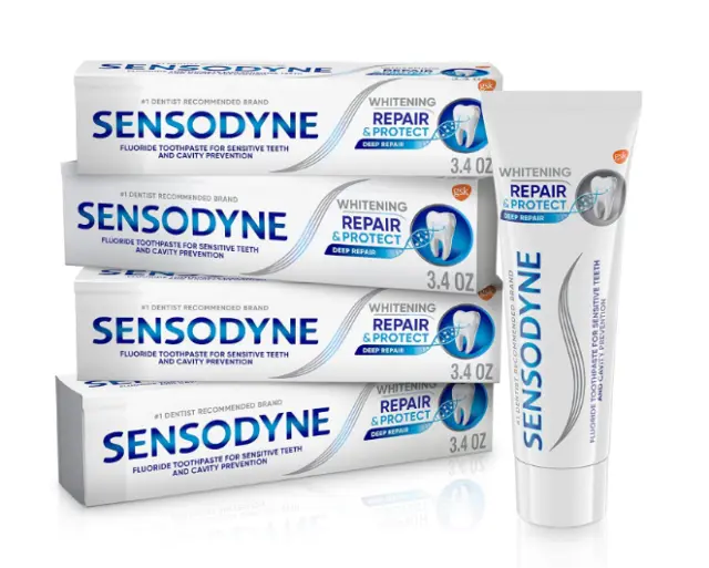 Sensodyne Repair and Protect Whitening Toothpaste  3.4 oz ( Pack of 4)