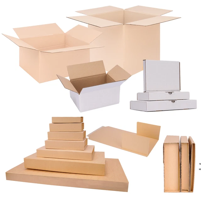 Verpacking 50 Scatole Pieghevoli 300 X 215 X 140 Mm, Colore Bianco, Scatole Per Spedizioni In Cartone Ondulato, 1 Confezioni Di Cartone Ondulato KK 30 | Pacchetti DHL M | DPD S