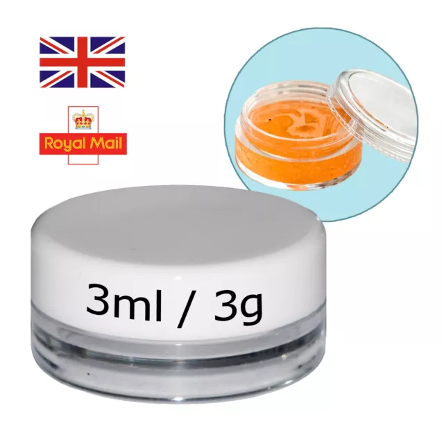 30 x 3ml / 3g ROUND PLASTIC SAMPLE POT JAR QUALITY SAMPLE TRAVEL MAKE-UP jgw30