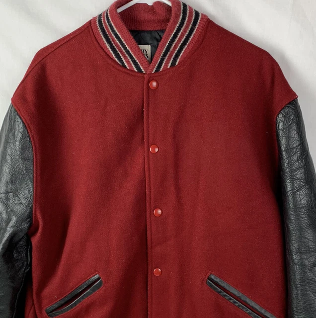 VINTAGE VARSITY JACKET Wool Leather Bomber Coat Letterman Trophy