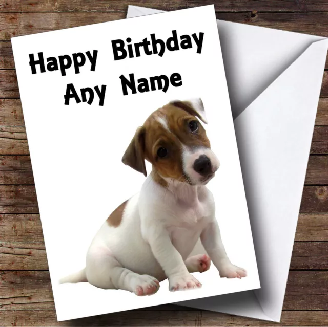 Jack Russell Puppy Dog Personalised Birthday Greetings Card