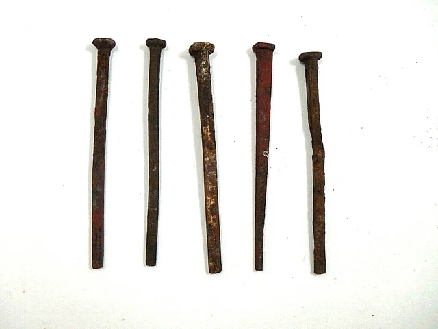 3"     BIG NAIL 5 spike hand wrought  iron 2