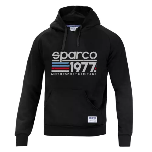 Sparco à Capuche " 1977 " 65% Coton Noir Taille XL Collet Interne