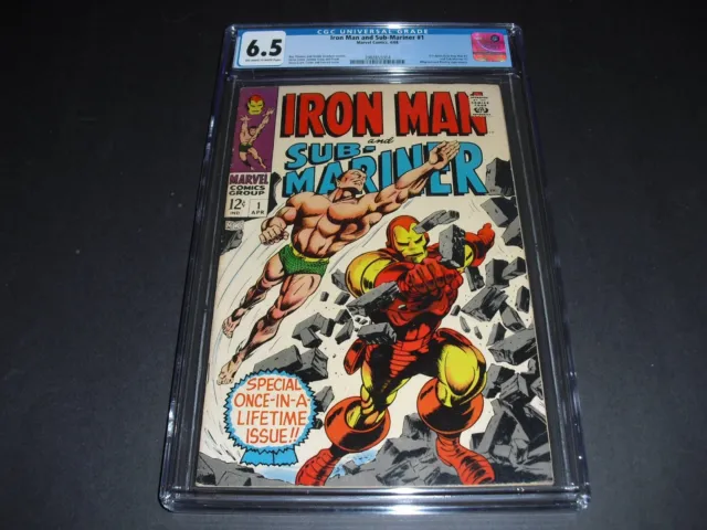 Iron Man and Sub Mariner #1 CGC 6.5 w/ OW/W pages 1968! Marvel & pre dates I38