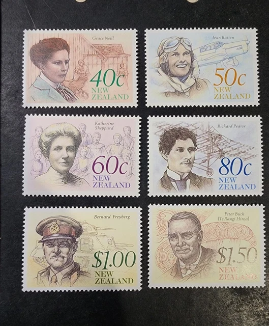 N. Zealand  1990 Heritage The Achievers set MUH  E13