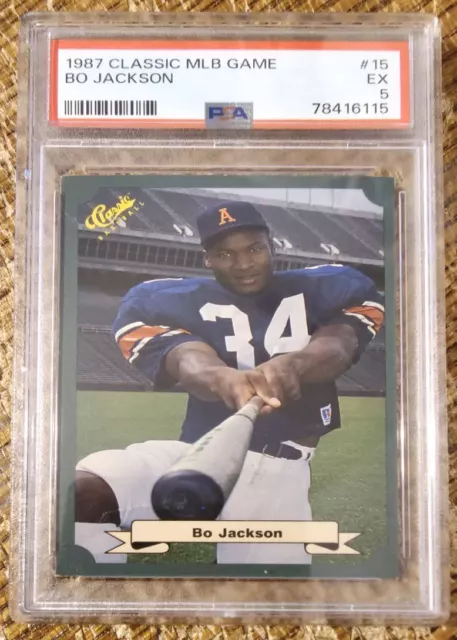 1987 Classic MLB Game Football Bo Jackson PSA 5 Auburn Tigers #15