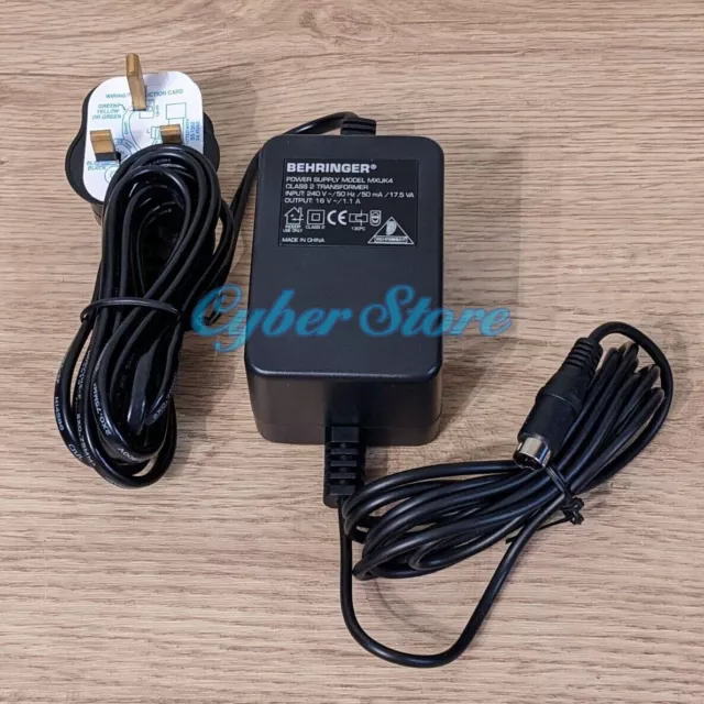 Behringer MXUK4 power supply adapter cable 16V for Xenyx 1002B MXB1002 PSU4-UK