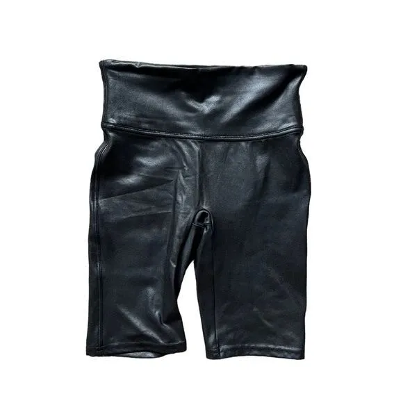 Spanx Faux Leather Biker Shorts
